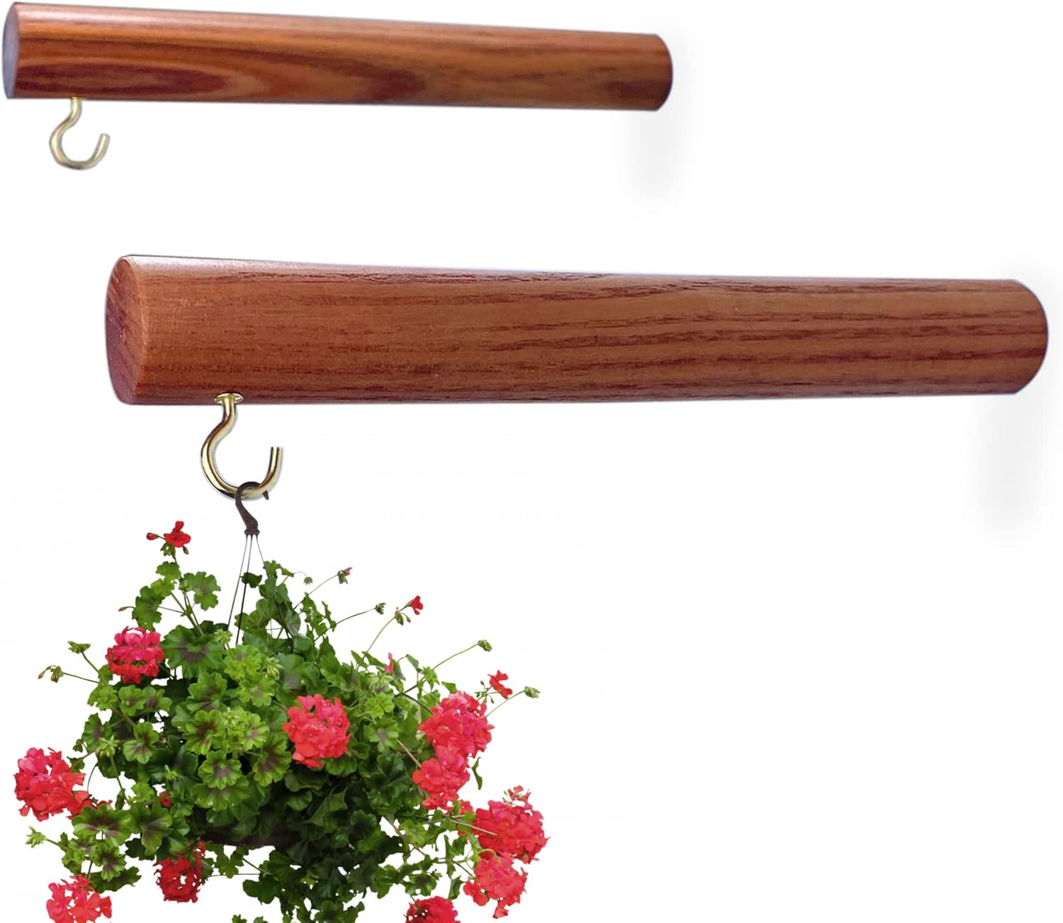 2 Pack Wood Hooks Hanging Wall Planters for Indoor Plants