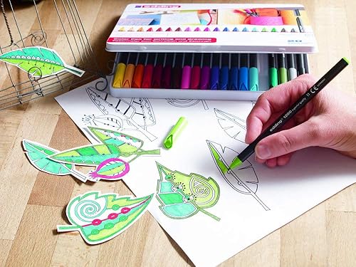 Miniatura 6 de Edding Bolígrafo de 1200 colores fino - rojo - 10 bolígrafos - punta redonda 0.039 in - rotulador para dibujo y escritura - para escuela o mandala