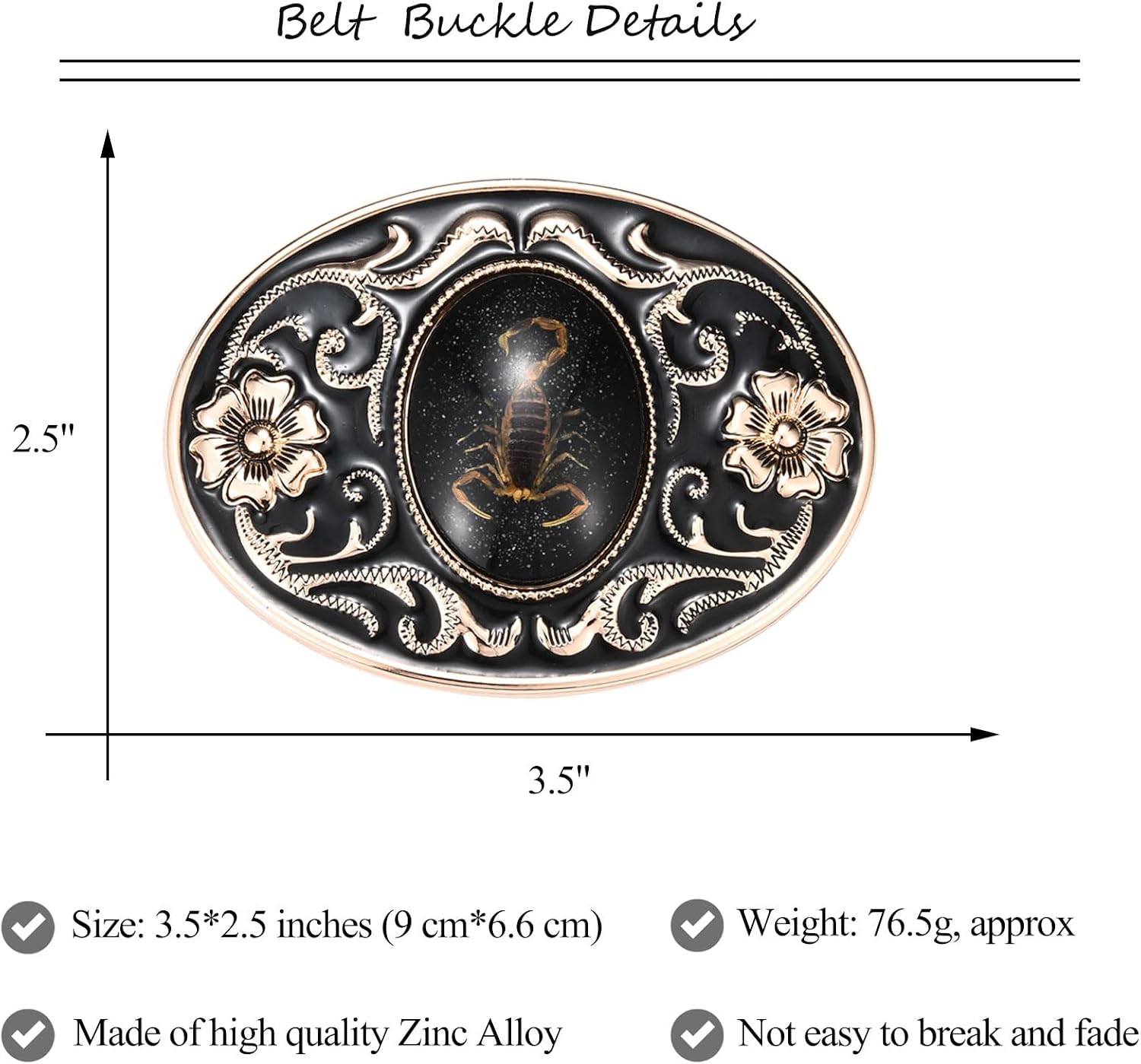 Western Belt Buckle for Men, Unique Luminous Stone Belt Buckles, Novelty Scorpion Animal Mens Belt Buckle