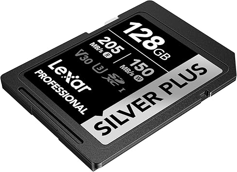 بطاقة ذاكرة Lexar Professional Silver Plus SDXC UHS-I بسعة 128 جيجابايت