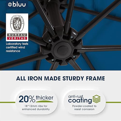 Miniatura 6 de BLUU BANYAN - Sombrilla de tela Oxford 600D de 10 pies para patio, sombrilla voladiza para exteriores, sombrilla colgante, resistente a la