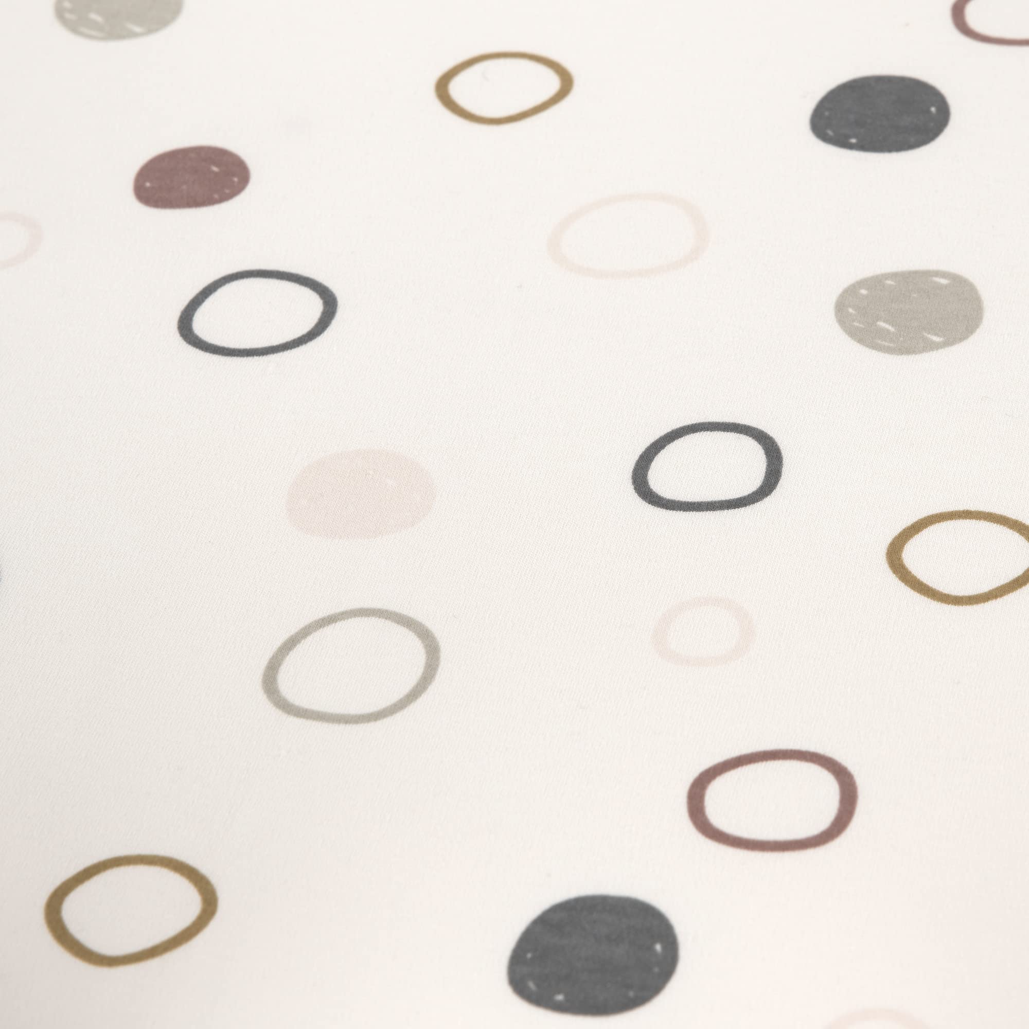 LÄSSIG baby cuddle blanket certificato GOTS morbido/Interlock Baby Blanket 80 x 80 cm Circles offwhite