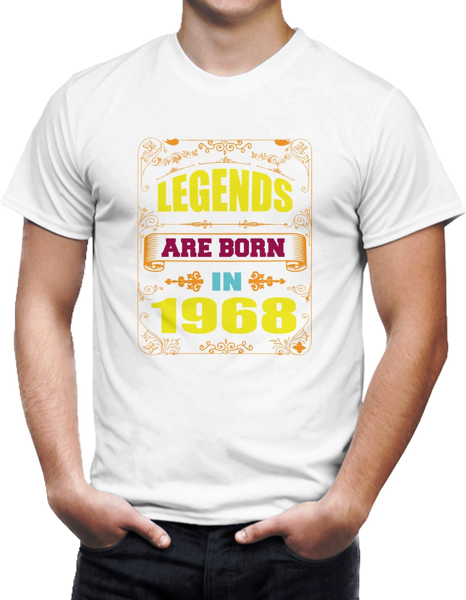 Seek Buy LoveVintage 1968 Birthday T-Shirt, Legends are Born Graphic Tee, Retro Style Unisex Shirt, for Birthdays