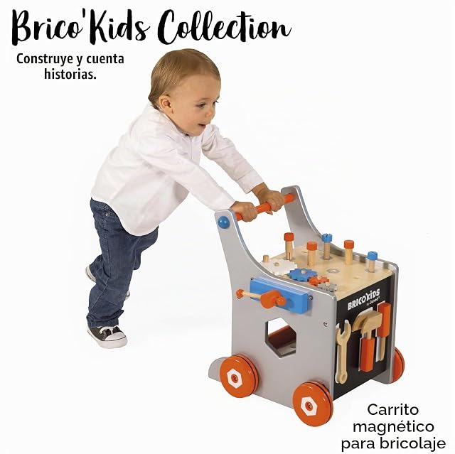 Foto 3 de 8 de Janod - Mi Primer Juego de Construcción - Carrito de Bricolaje de Madera - Magnético - Imitación & Aprendizaje