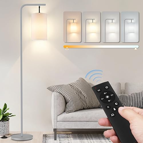 Miniatura 10 de Lámpara de pie para sala de estar, bombilla LED de 9 W, temperatura y brillo de color personalizado remoto, lámparas de pie altas para dormitorio,