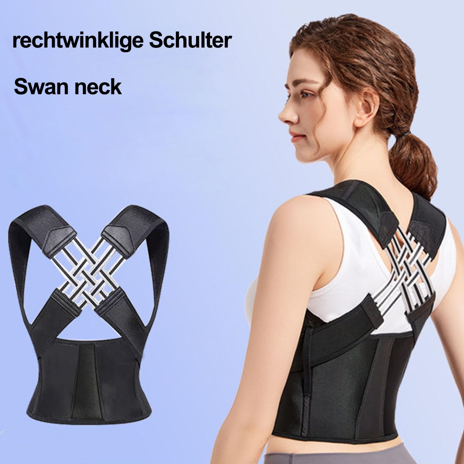Haltery AlignFlex – dein Haltungstrainer，Rückenkorrekturgerät, stützt das Schlüsselbein und verbessert die Körperhaltung beim Sitzen, Stehen und Gehen