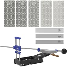 Foldable Portable Knife Sharpener System 3 PCS Aluminum Plates Diamonds 320#, 800#, 2000# & 5 PCS Diamond Knife Sharpening Stones Set W/Honeycomb Surface Plate 200# 400# 600# 1000# 2000#