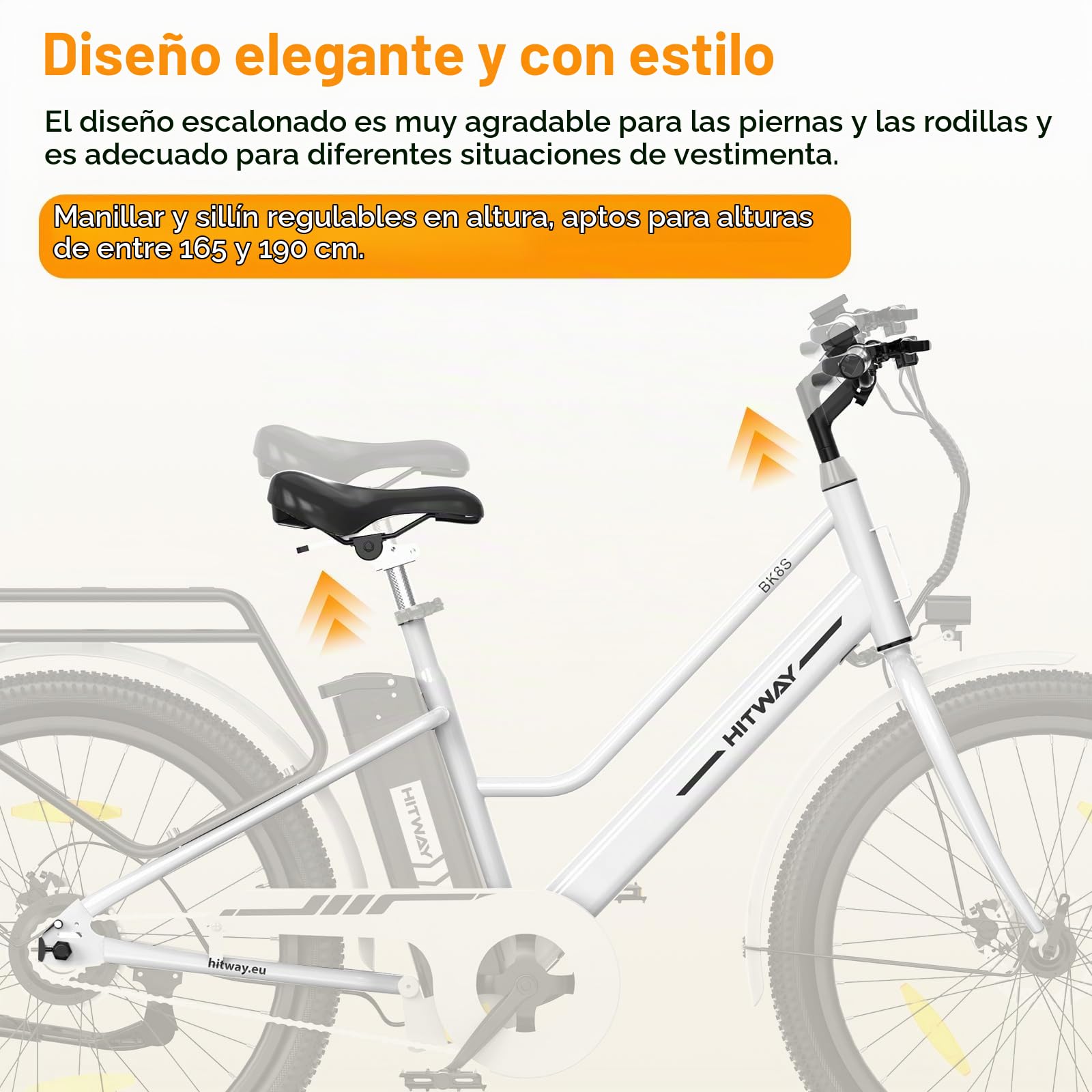 HITWAY Bicicleta Eléctrica, 27,5" E Bike, Motor 250W, Batería Extraíble 36V 13 Ah, 50-100 km,App,Bicicleta eléctrica Urbana para Adultos Unisex