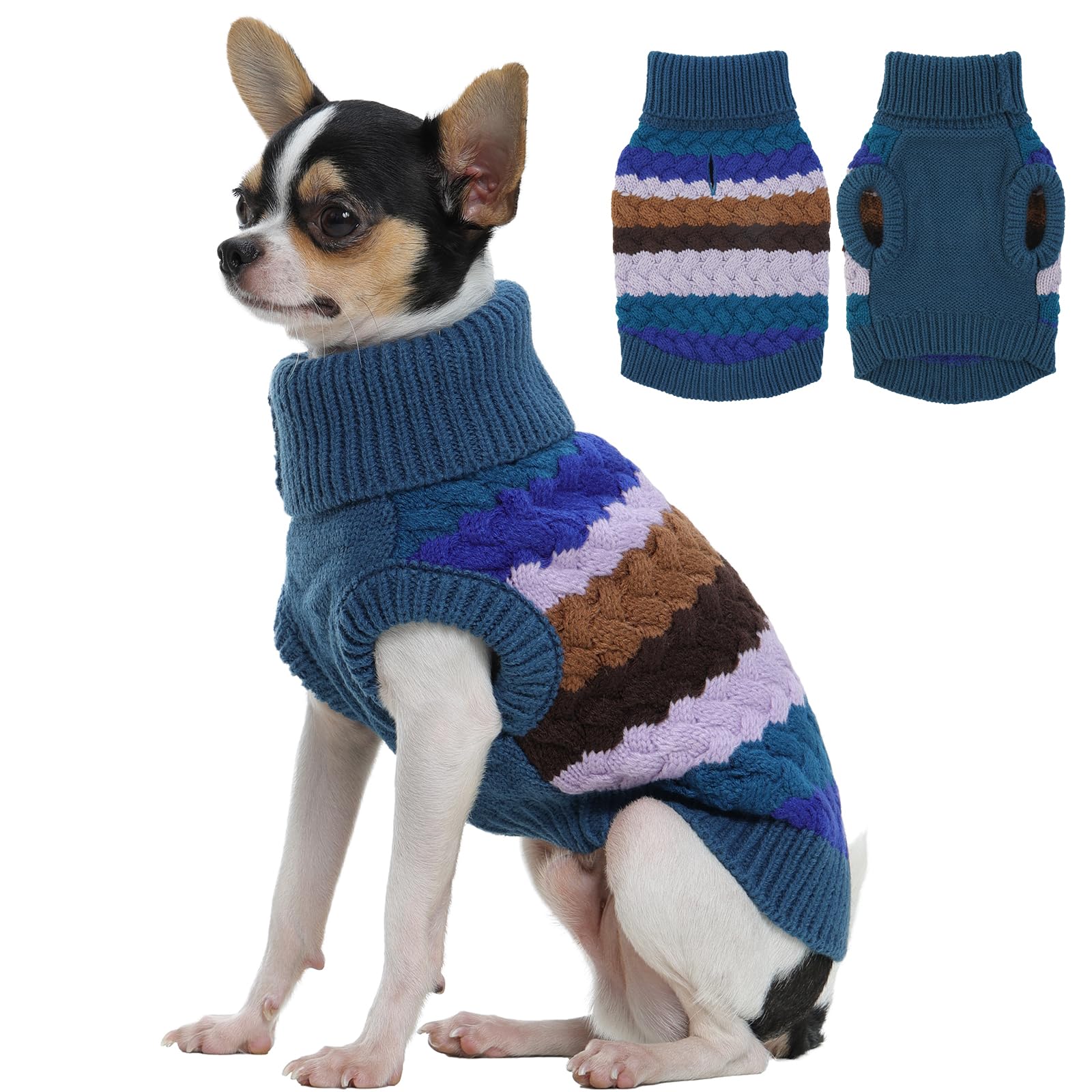 Kuoser Dog jumpers, Warm Dog Sweater for Dogs Pet Clothes,Pet Knitted Pullover Winter Warm Vest for Small & Medium Dogs, Puppy Turtleneck Knitwear Christmas Jumper, Dog Cold Weather Coat Costume — image 1