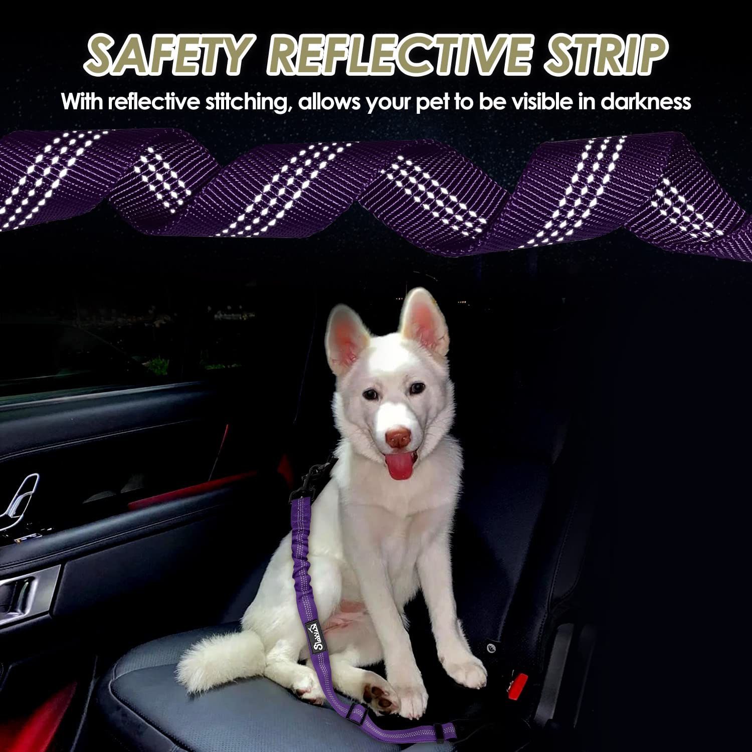 Fibbia Di Sicurezza Per Cintura Auto Cani In Alluminio Aerospaziale - Resistente Fino A 320kg, Viola - Foto 4