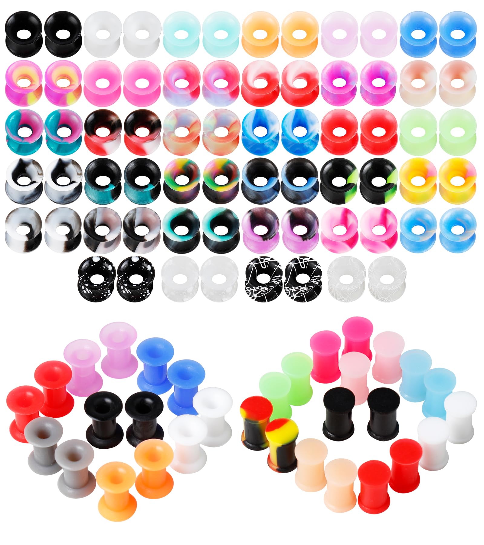 40Pcs Silicone Ear Gauges
