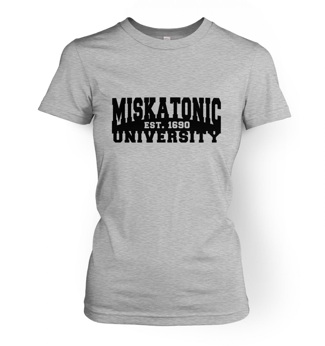 Monster Tshirts By Big Mouth Miskatonic University Women's T-shirt - Sport Grey Medium (approx Size 10)