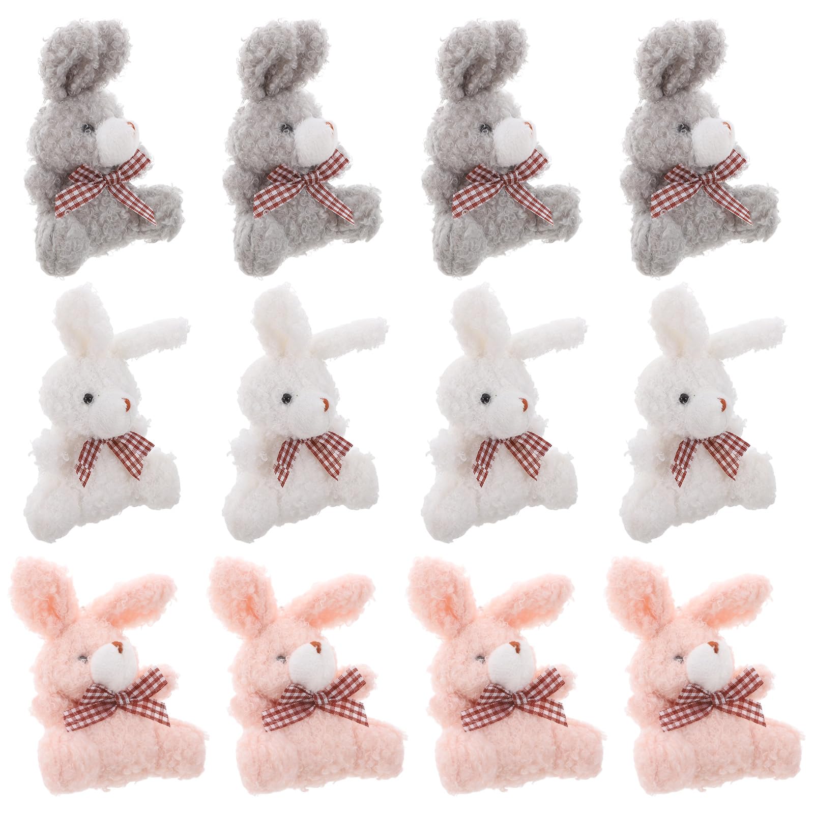 Porte-clés lapin en peluche doux lot de 12 pièces pour décoration de sacs