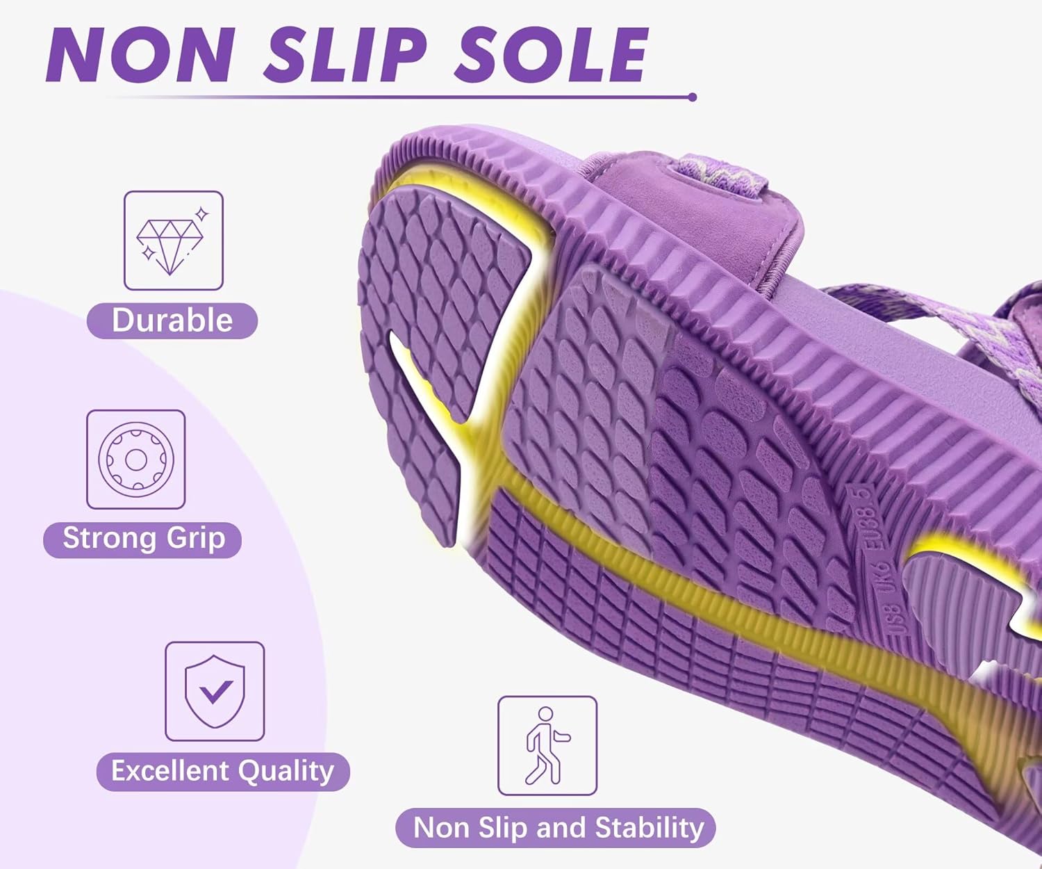 KuaiLu Womens Orthopedic Walking Sandals Arch Support Recovery Sport Outdoor Hiking Water Sandles Thick Athletic Cushion Comfortable Plantar Fasciitis Adjustable Sandals US6-12 - Image 7