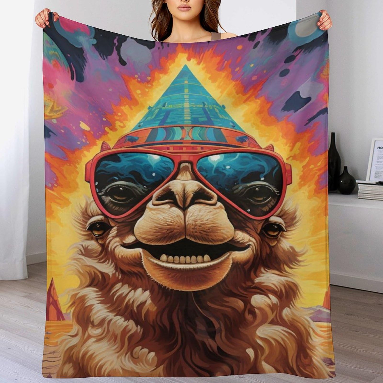 Couverture polaire alpaga legere chaude et moelleuse pour lit et canape
