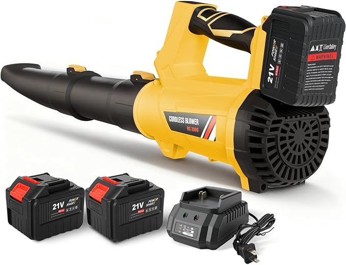 Electric Leaf Blower Cordless with 2 x 6.0Ah Batteries and Charger Electric Leaf Blower Cordless