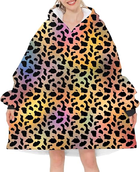 Amazon.com: SWANOP Manta con capucha, color negro y arco iris, manta de  manga portátil, acogedora y cálida sudadera con capucha gigante, talla  única para todas las mujeres : Hogar y Cocina
