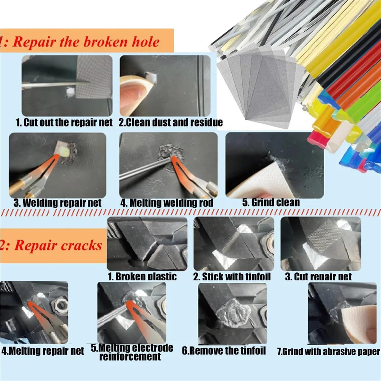 ręczne spawarki 200-220 W zszywki na gorąco, 3 w 1 spawarka plastikowa pistolet lutowniczy naprawa zderzaków samochodowych mocowanie powierzchni plastikowych(200W Style 3)