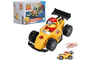 Exclusive YOLOPARK Minions Despicable Me 4 Toys, Friction Powered Stuart Racer, Perfect...