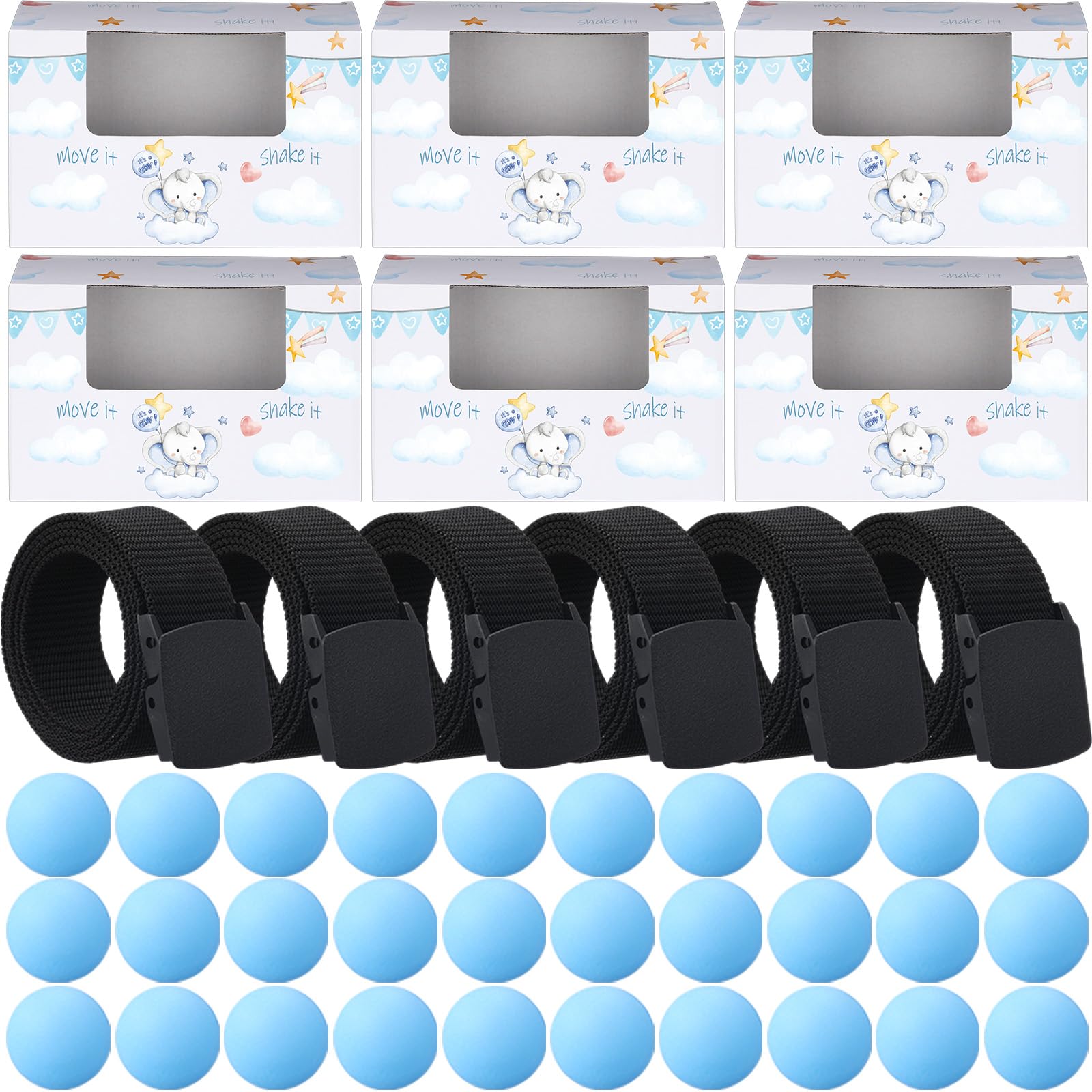 VioraWhite 6 Sets Animal Baby Shower Games Bridal Funniest Baby Shower Play, Shaking Balls Game for Boy or Girl, Swing Table Tennis Twerk Game, Gender