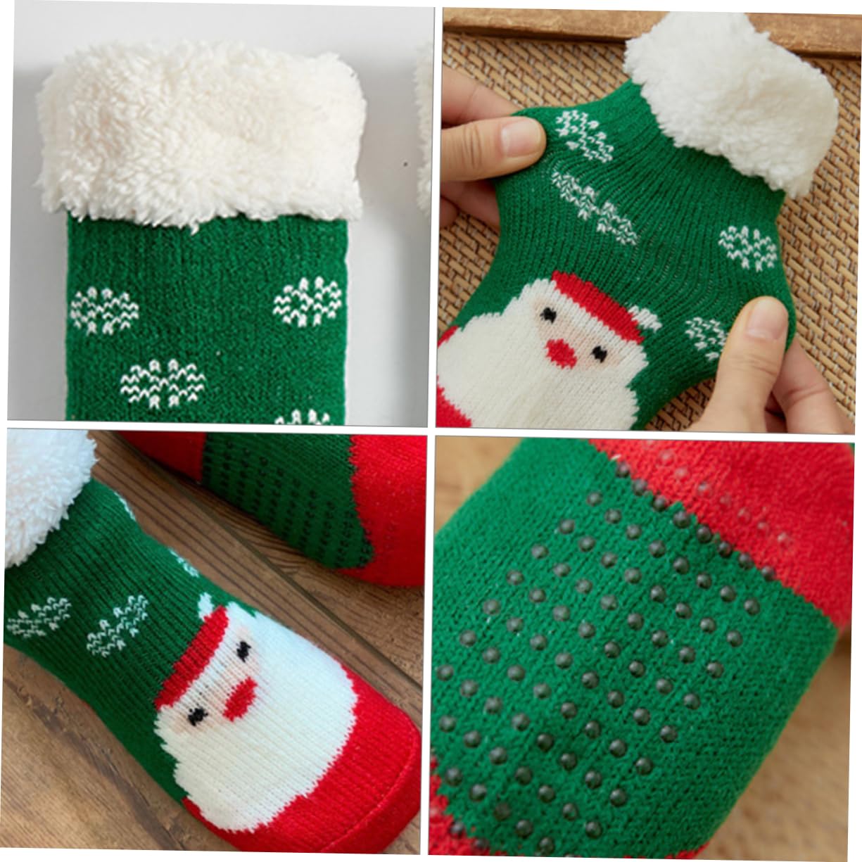 ABOOFAN 6 Paia Calzini Da Natalizi Calzini Di Cotone Per Bambini Di Babbo Natale Pupazzo Di Neve Bambino Tenere Caldo Sherpa Uomini e Donne Per Dormire
