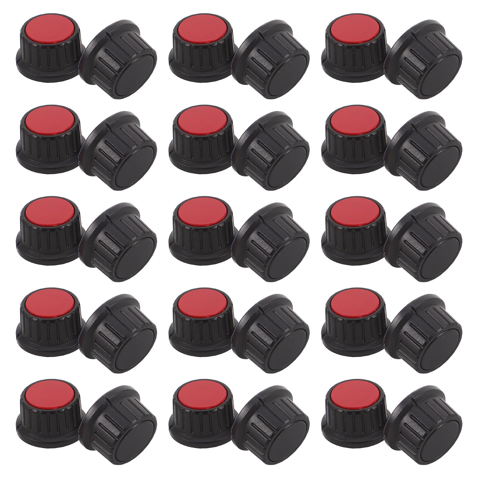 30pcs Electric Guitar Volume Control Rotary Knobs 28x15.5mm Plastic Potentiometer Knobs for Bass, Dj Controller and Mixer Board Use