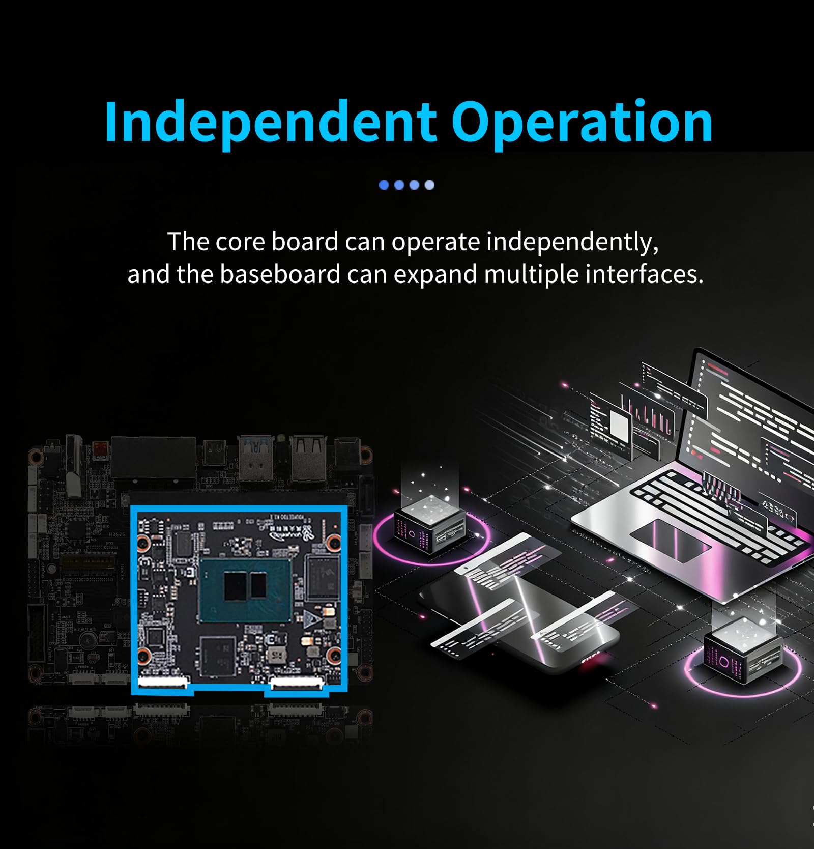 youyeetoo K1 - Intel N100 x86 Single Board Computer, Windows 10/11 Linux Mini PC, 4K Dual Media Server, 2X Gbe RJ45, M.2 2280 NVMe/SATA 3.0 SSD, Dev Board für AI IoT Edge (SOM Kit, 8+128GB)