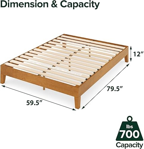 Miniatura 2 de ZINUS Alexis Deluxe - Base de cama con plataforma de madera base de madera maciza no necesita somier soporte de listones de madera fácil montaje