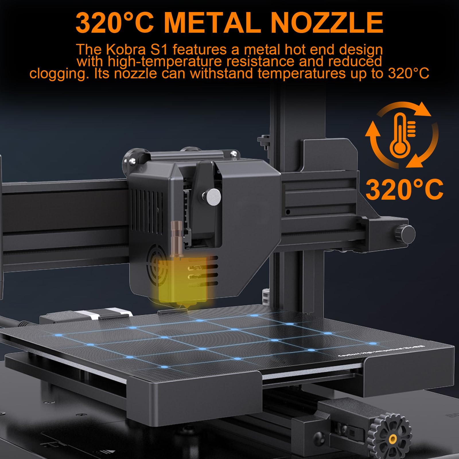Kobra S1 ceramiczna głowica drukująca z dyszą mosiężną 0,4 mm, do Anycubic Kobra S1