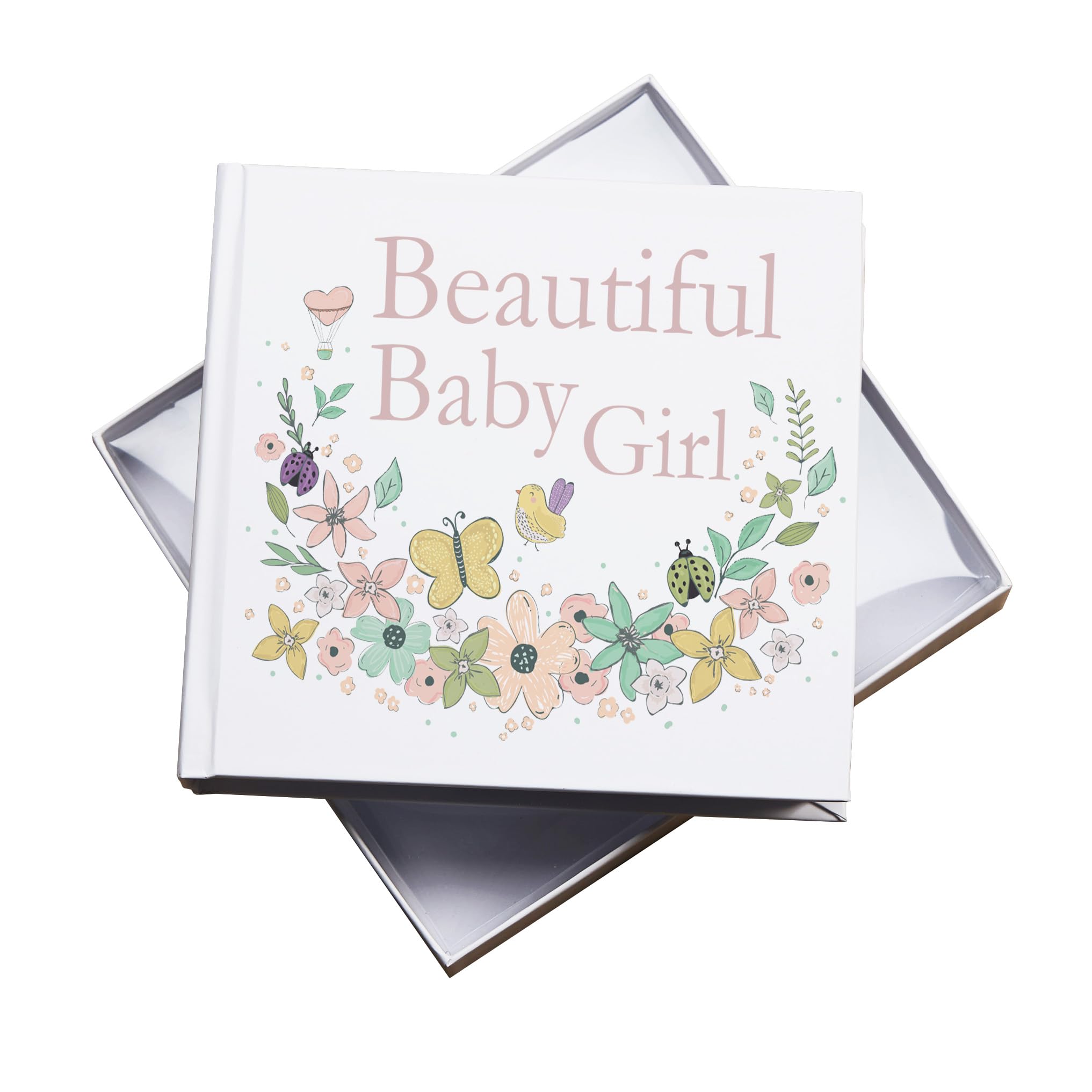 Beautiful Baby Girl Photo Album, 15x10 cm Photos, 50 Photo Capacity, Floral Design