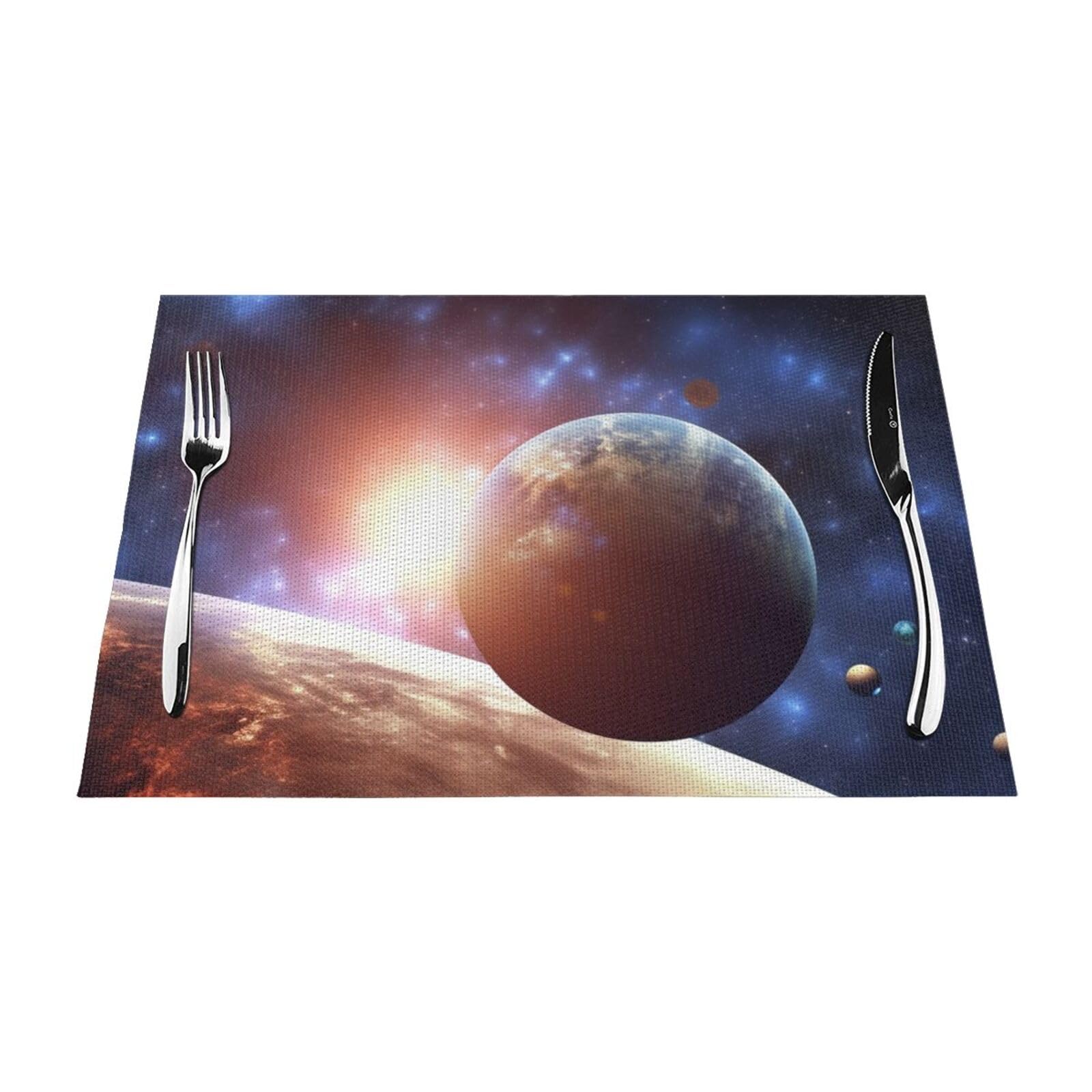 Sets de table planètes lot de 4 pour salle à manger déco espace et design moderne 45x30 cm
