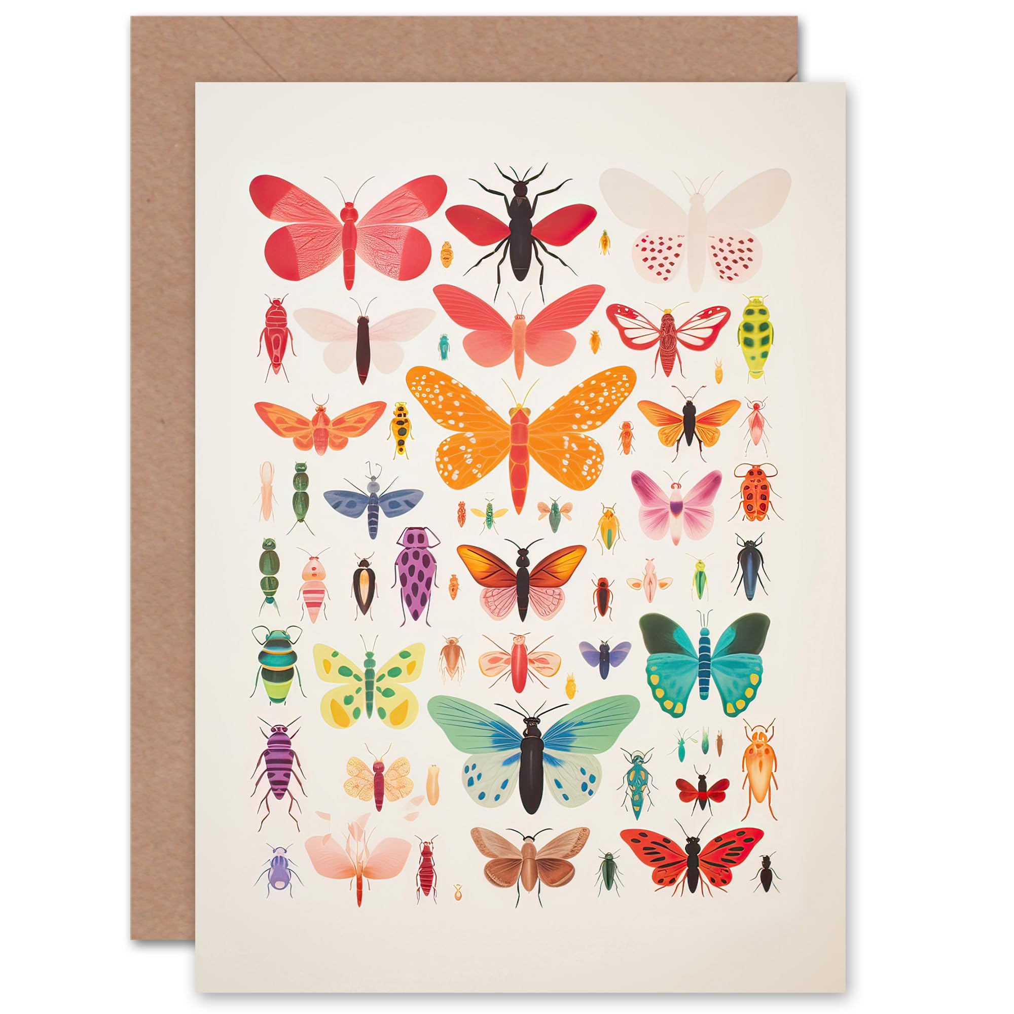 Artery8 Bugs and Beetles for Wife Her Mum Sister Daughter Mom Gran Nan Birthday Thank You Kids Child Blank Art Greeting Card