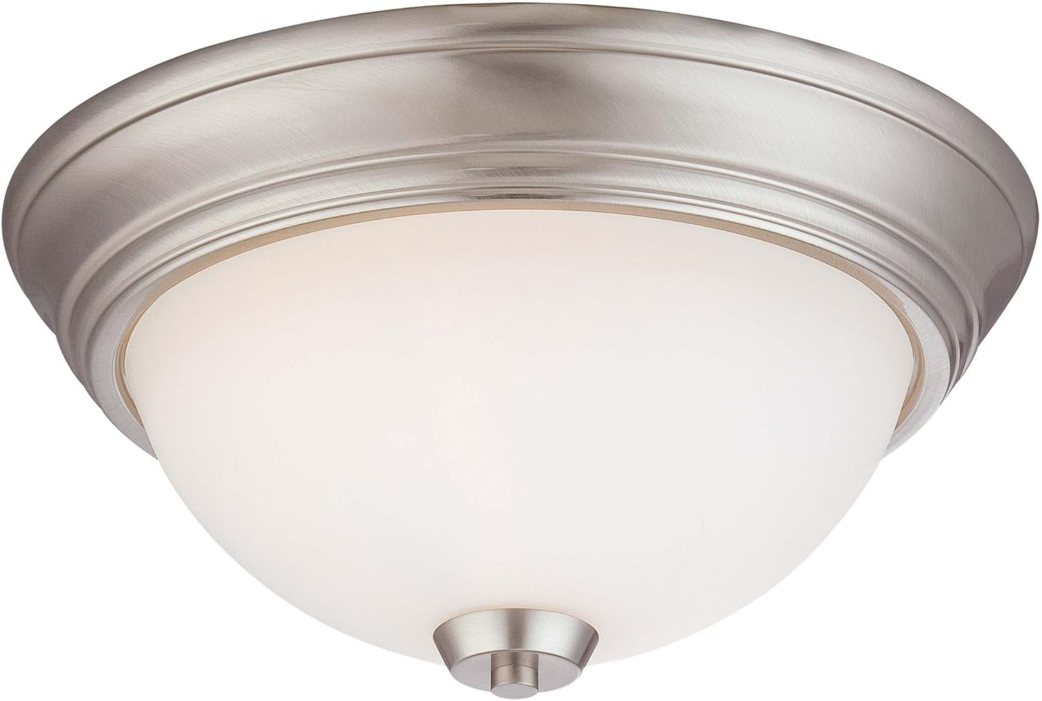 Brushed Nickel Etched Glass 13" Indoor/Outdoor Flush Mount Light