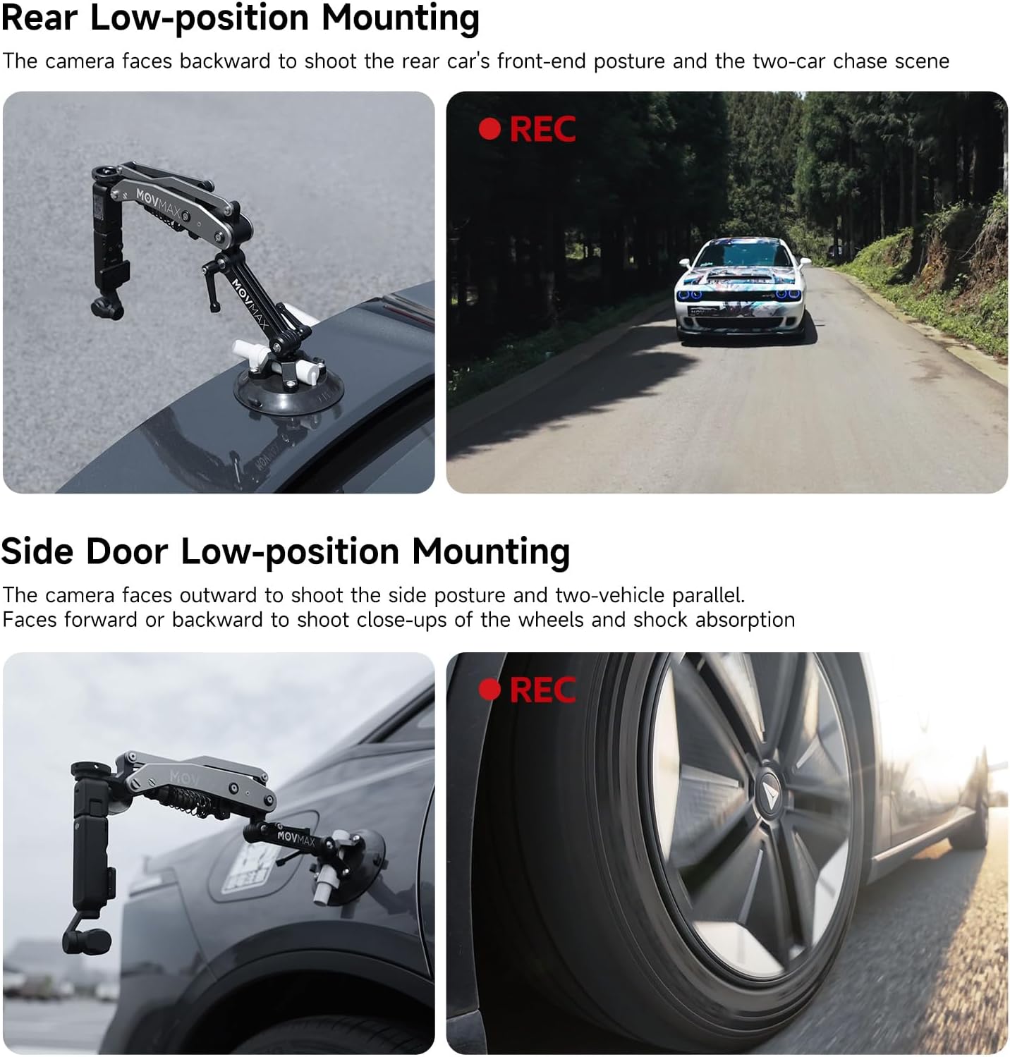 Multiple safeguards MOVMAX Blade Arm Stable Accessories 丨Prevent Dropping丨with Suction Cup 4' &mini Suction Cup &mini Suction Cup &NATO Rail Adapter