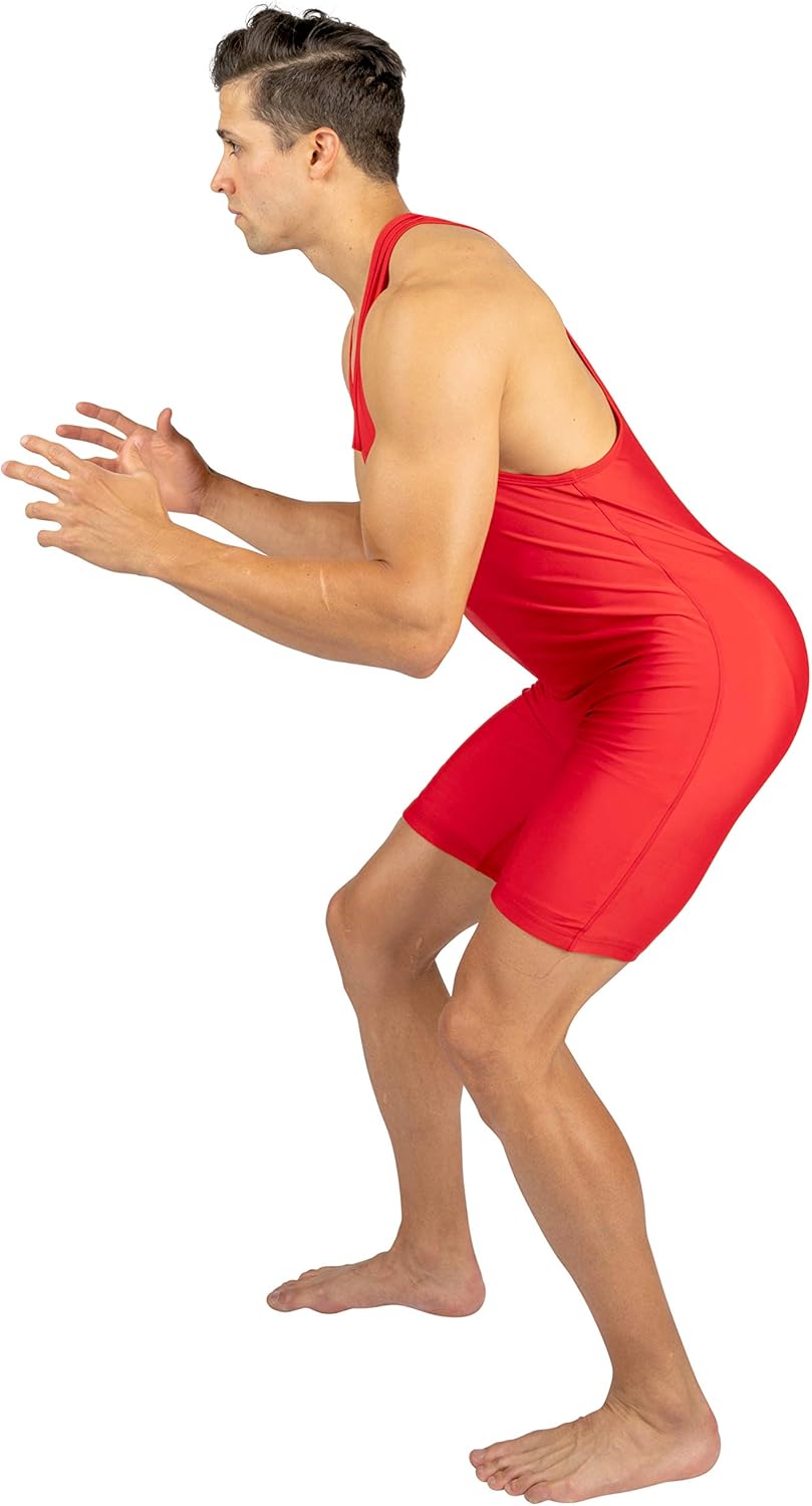 4 Time Wrestling Singlet: Men and Youth, Powerlifting, MMA, Black, Navy Blue, Red : Sports & Outdoors