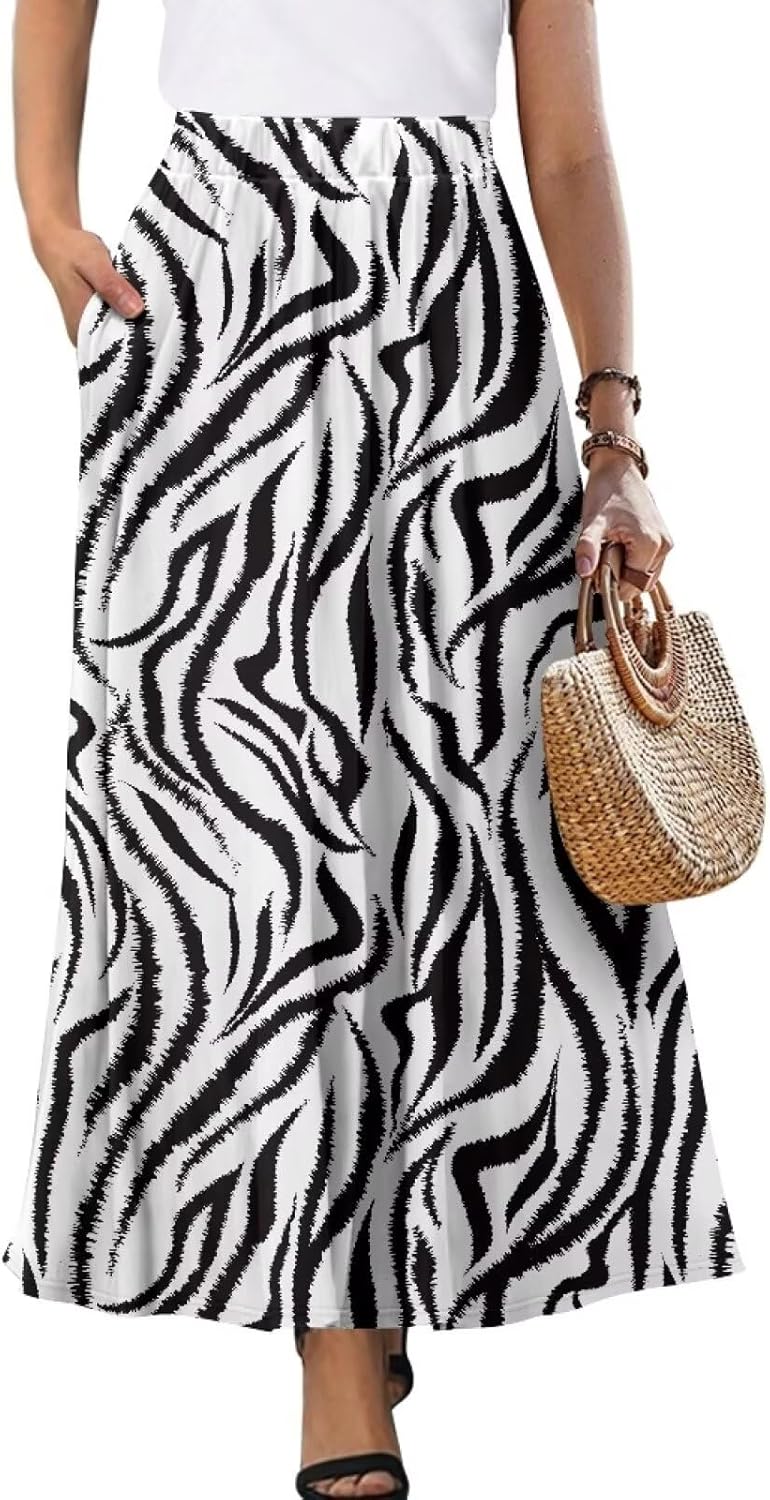 Biyejit Womens Skirt Midi Long Skirts High Waisted A Line Skirts Fall Skirts for Women Plus Size Swing Dress