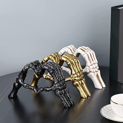 Miniatura 6 de Estatuas de escritorio con forma de corazón, escultura de gesto de dedo, decoración de esqueleto, amor, mano, corazón, estatuas de gestos para sala