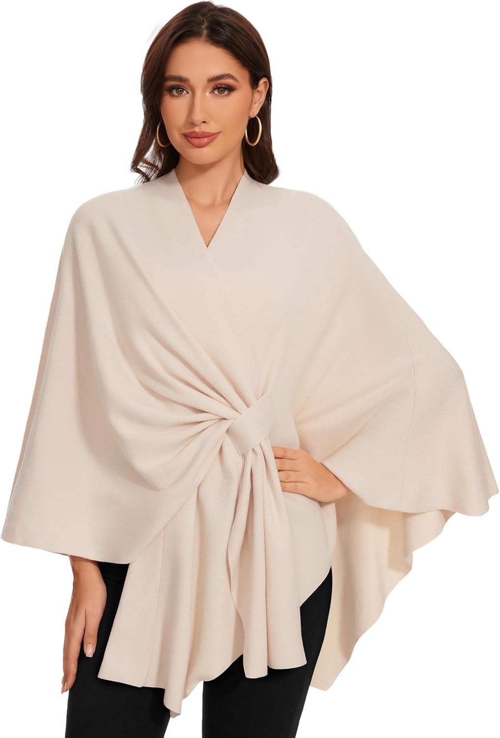 Cross Front Shawl Wraps for Women Soft Warm Wedding Travel Shawls Poncho Sweater Cape