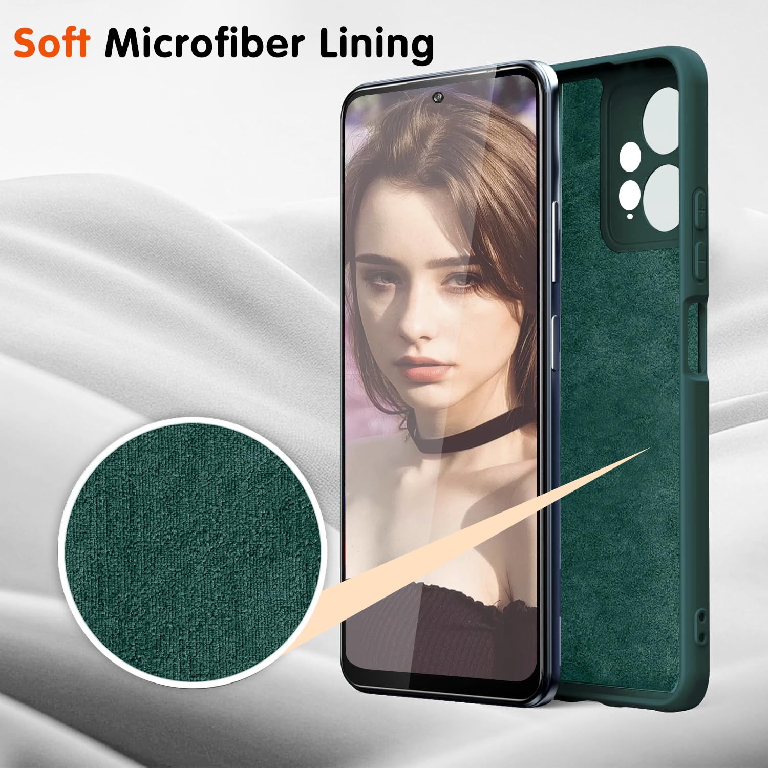 ISOI - Cover per Xiaomi Redmi Note 12 Pro 5G/Xiaomi Poco X5 Pro, Custodia Morbida in Silicone Liquido, Protezione Completa Antiurto Ultra Sottile per il Corpo - Verde Notte