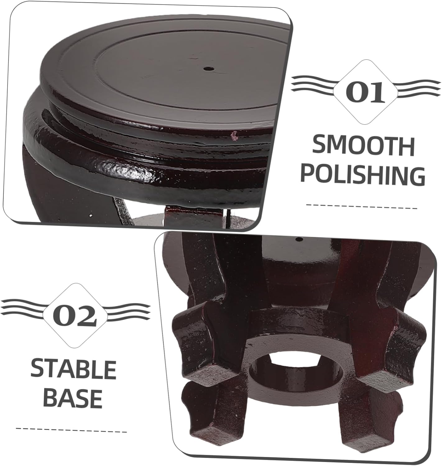 Mipcase 2pcs Wooden Plant Stand Rustic Indoor Plant Pedestal for Flower Pots Charming Home Decoration Natural Holder Compact Design for Spaces Height