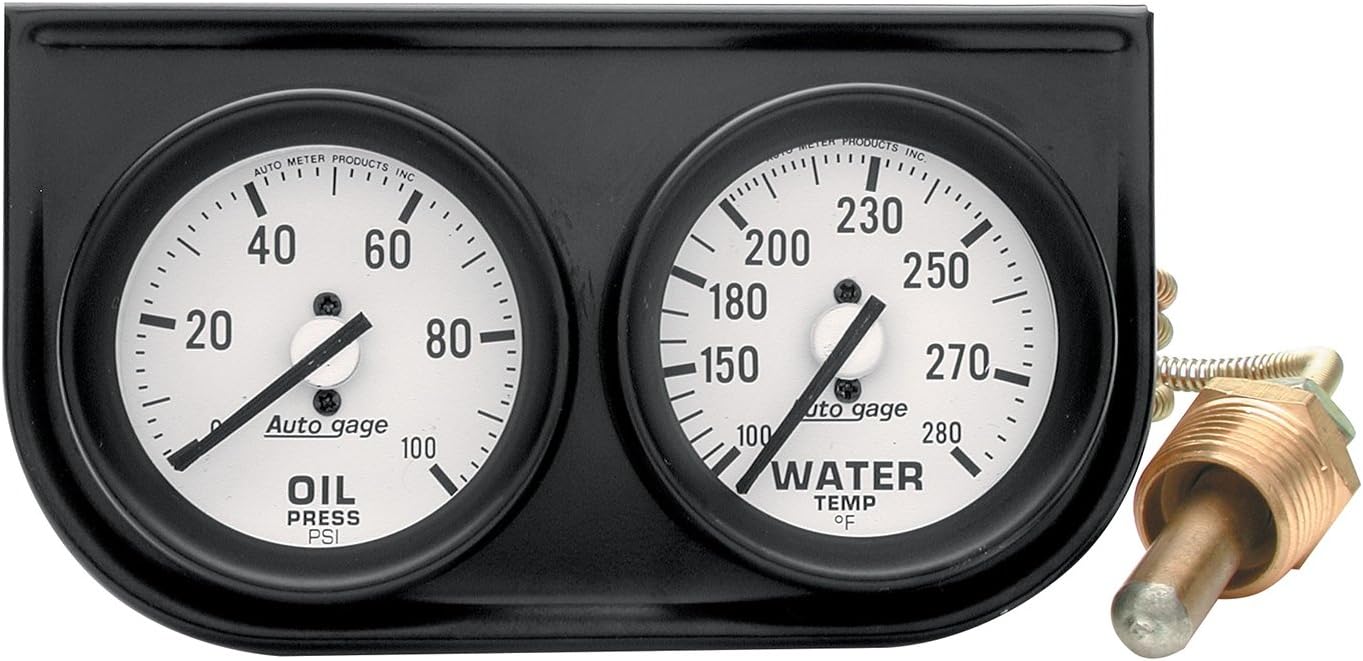 Auto Meter 2326 Auto Gage Black 2" Mechanical Two-Gauge Console, 2.3125 in.