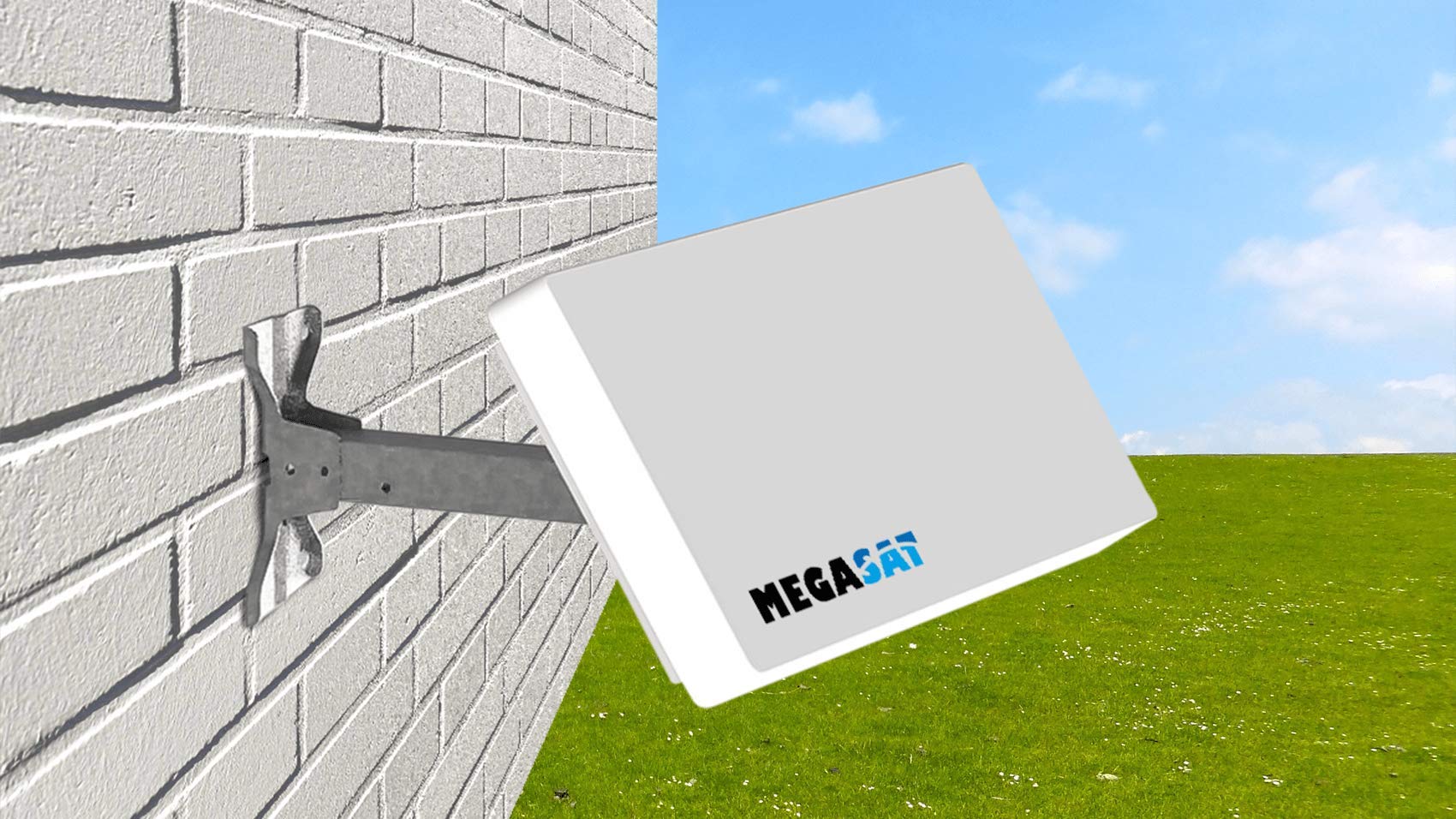 Megasat Flachantenne Profi Line H30 D2 Twin inkl. Fensterhalterung + 20m Kabel + 2X Fensterdurchführung. Neueste Generation für HD und SD TV (einfache und stabile Montage) Set
