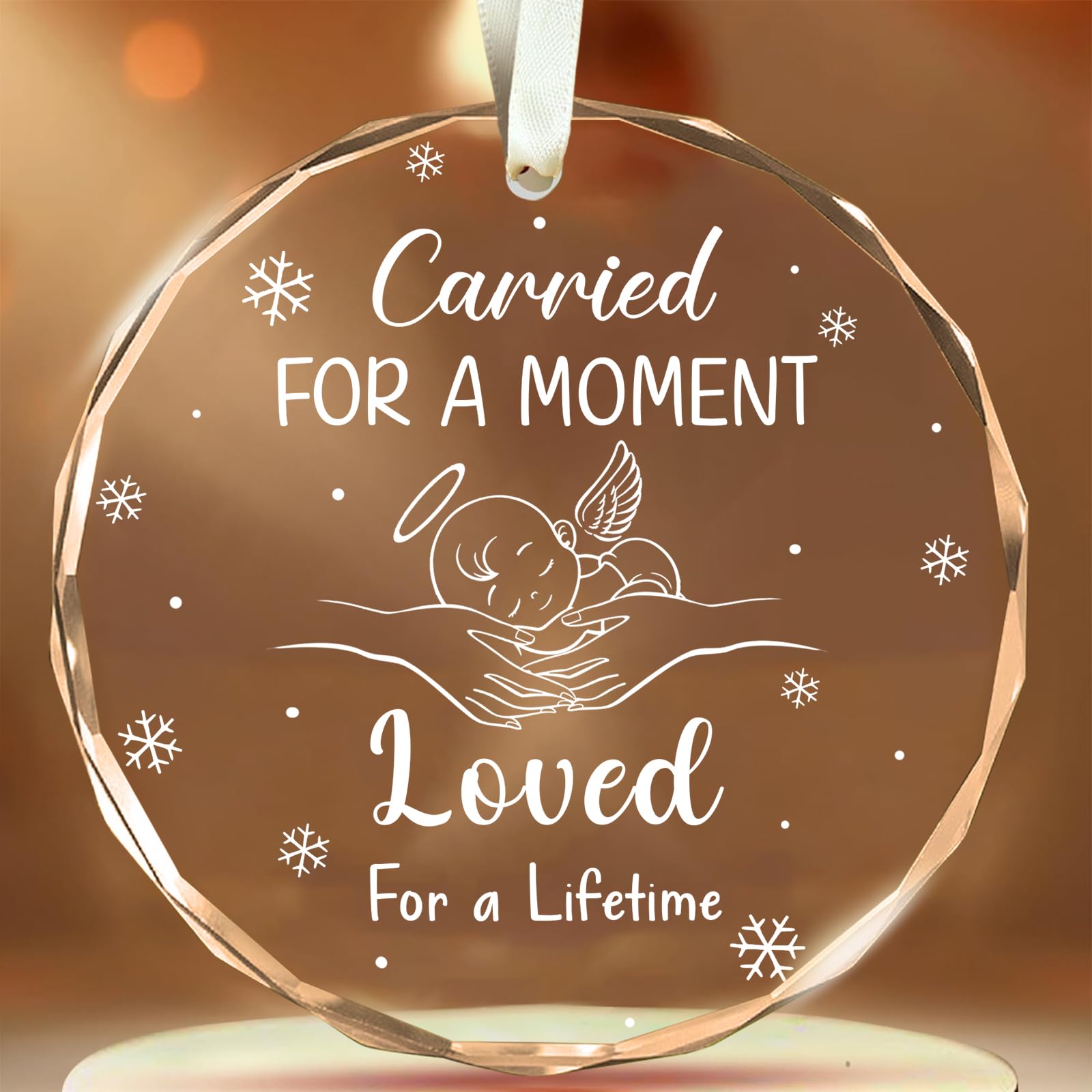 Miscarriage Memorial Gifts for Mothers - Miscarriage Gifts for Loss of Baby, Sympathy Gifts for Parents, Pregnancy Loss Gifts for Mothers, Bereavement Gifts - Glass Ornament 3"