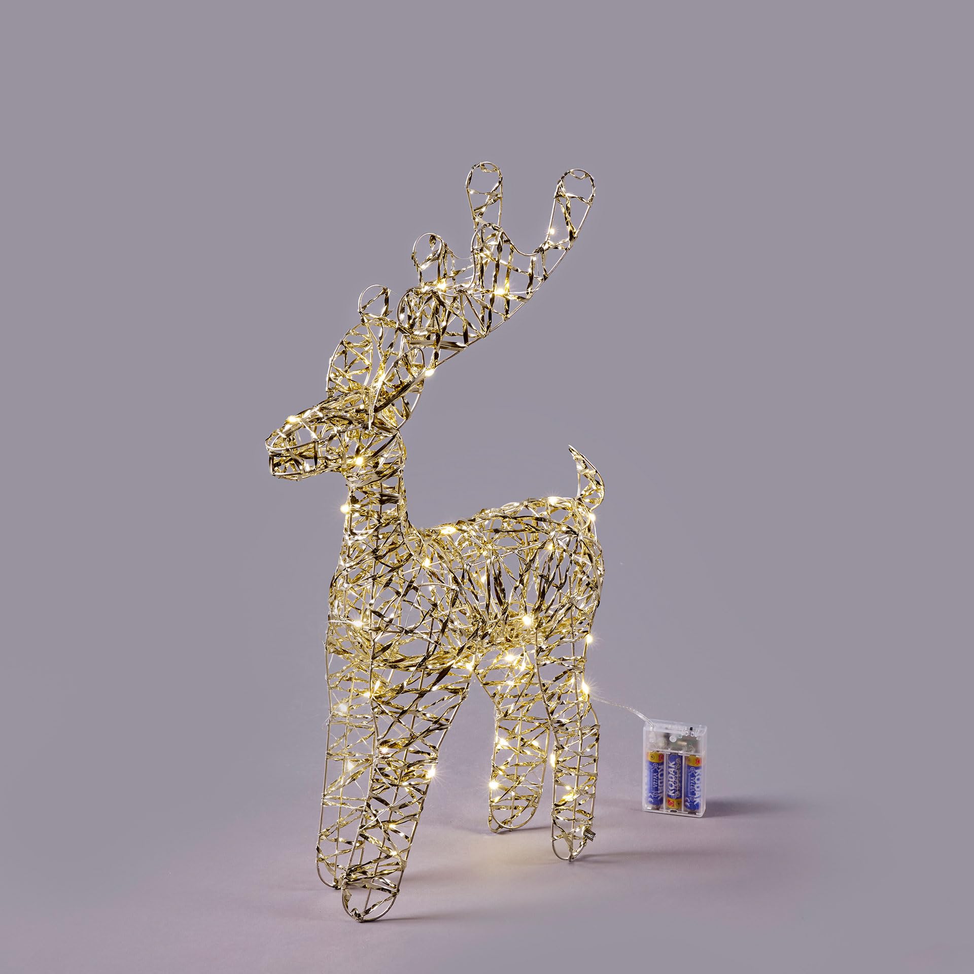 EDG Enzo De Gasperi Decorazione Natalizia Luminosa Renna Intreccio 50 Microled 50x13cm Oro