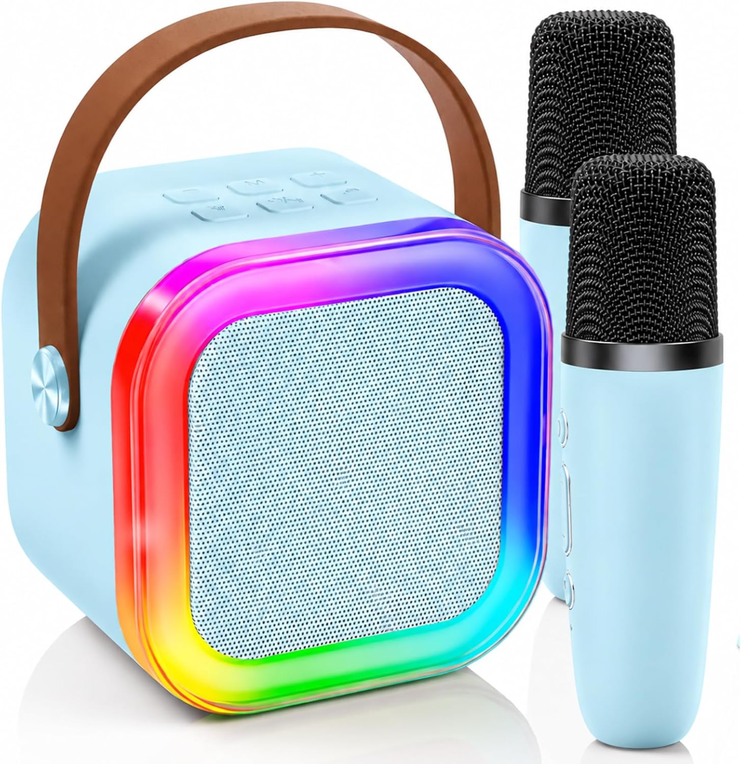 Kinglucky Mini Karaoke Machine for Kids, Top Birthday Gift Pick for Girls Ages 3-12 Years Old, Kids’ Personal Video Players Accessories with 2 Mics Singing Present Toy Blue