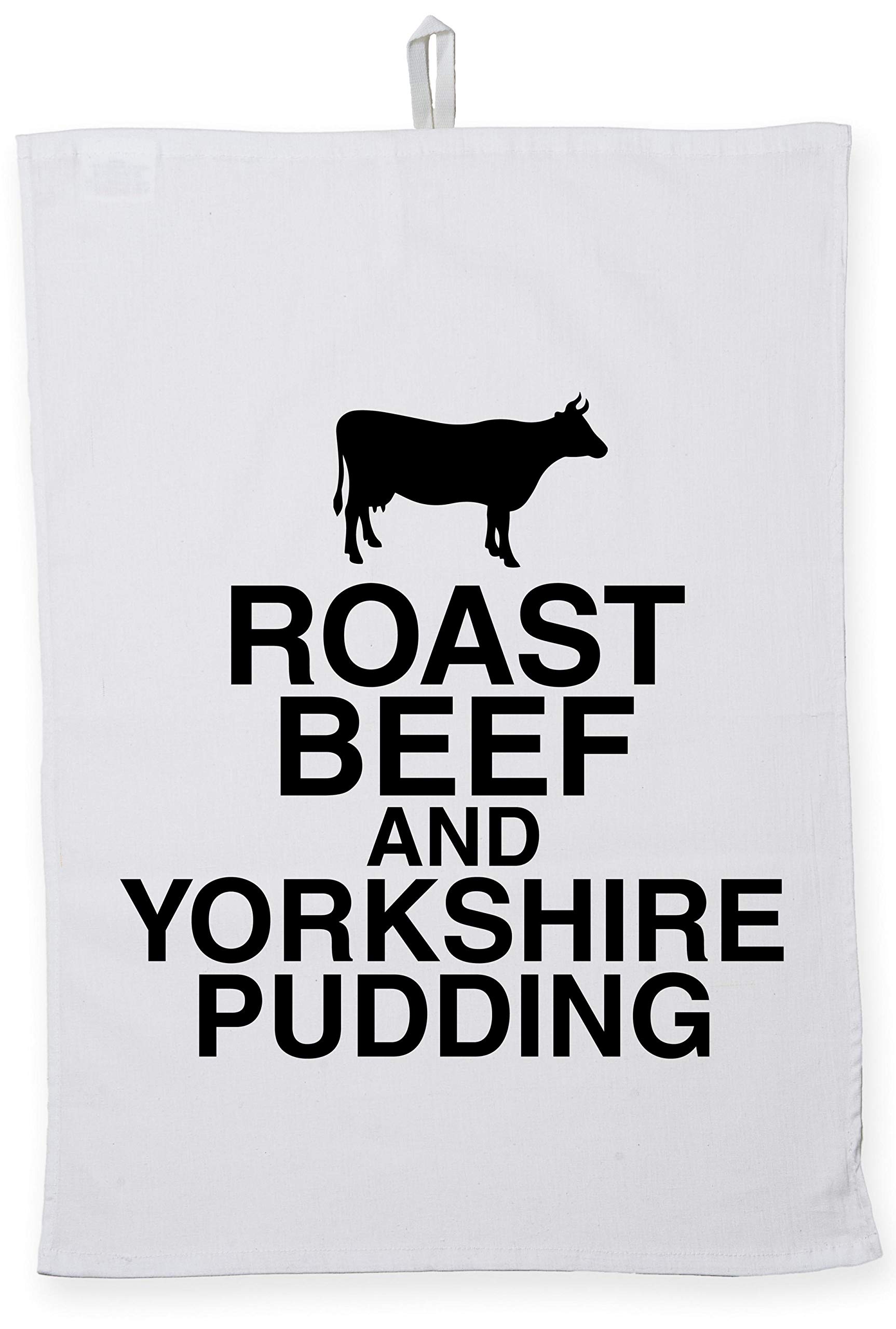 Hippowarehouse Roast beef and Yorkshire pudding Tea Towel Eco Printed Dish Cloth Kitchen accessory 50cmx70cm 100% Cotton