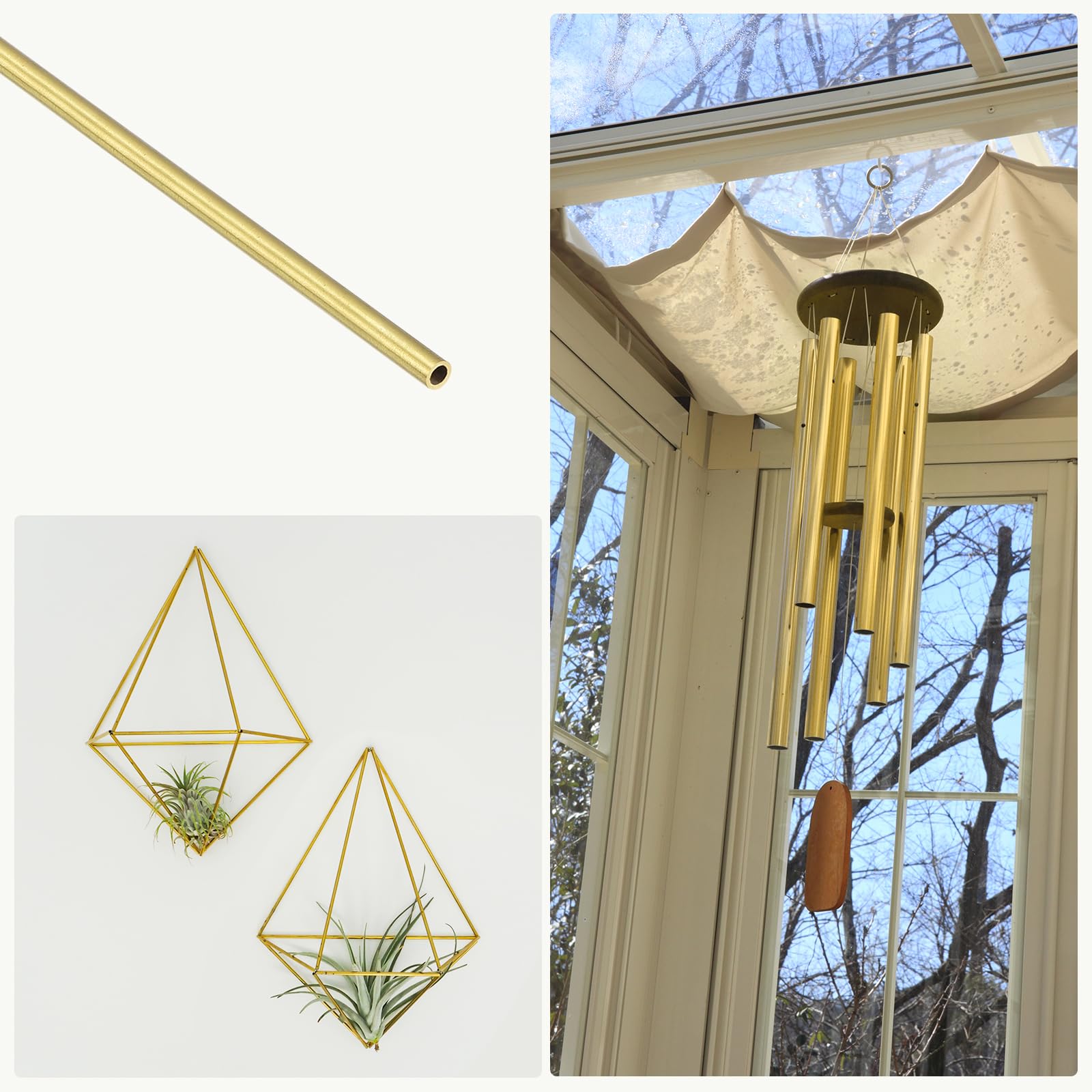 METALLIXITY Brass Tube (2mm OD X 0.5mm Wall T X 300mm L) 3Pcs, Straight