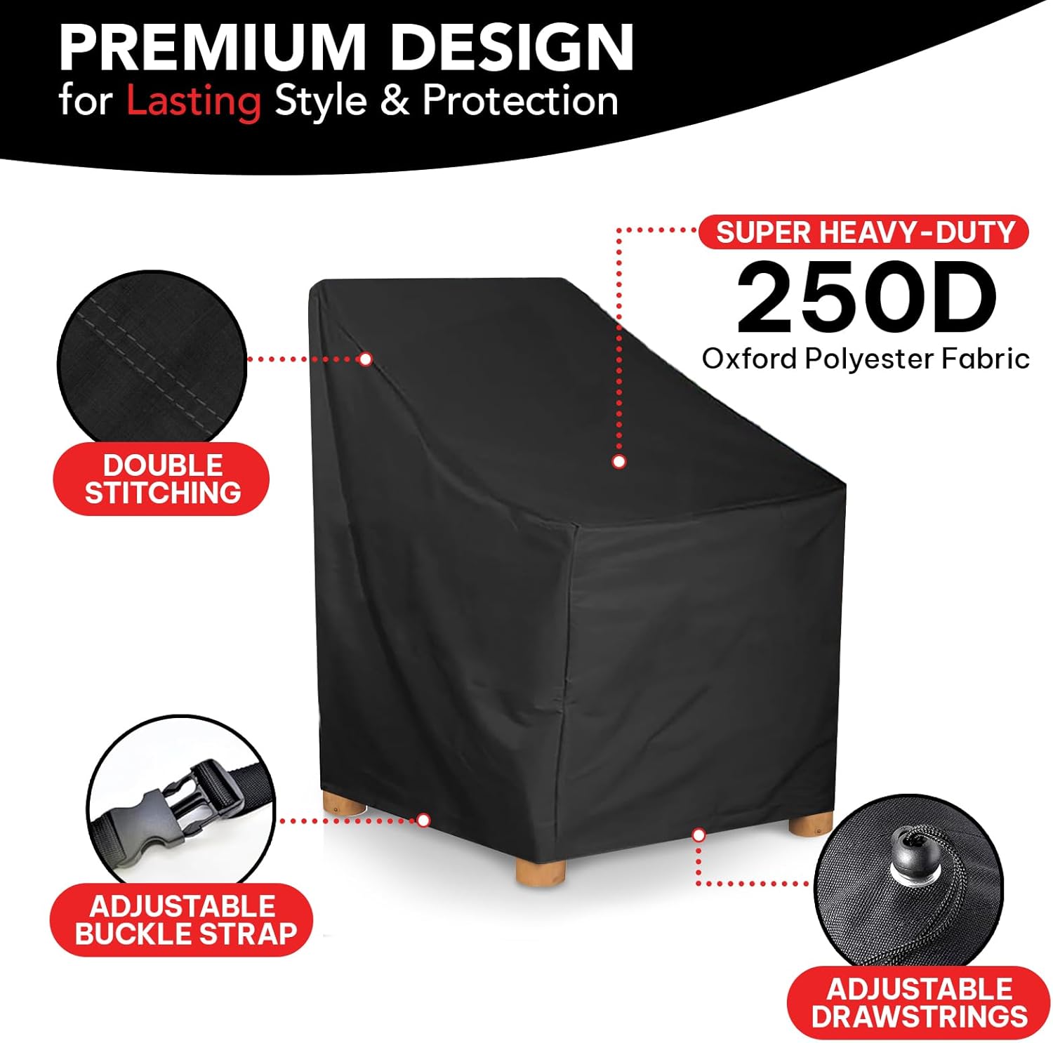 24D x 24W x 36H UV-proof Waterproof Furniture Patio Cover 250D black 24x24x36 breathable dust proof sofa table chair storage bar high chair color black sectional armless inches 2pack