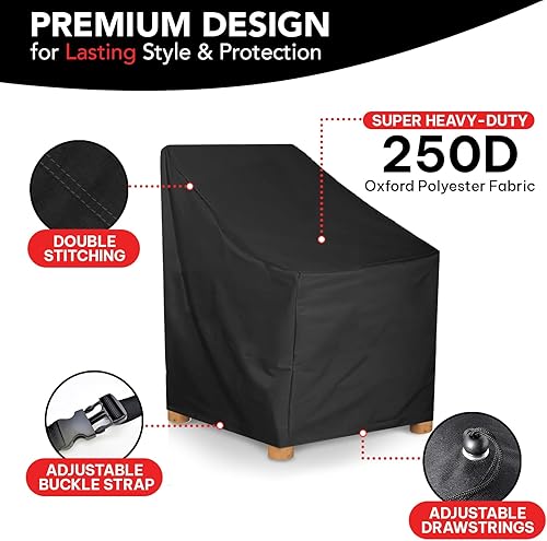 Miniatura 3 de Cubierta de patio de muebles a prueba de rayos UV impermeable 35L x 35W x 30H transpirable a prueba de polvo sofá mesa silla de almacenamiento bar