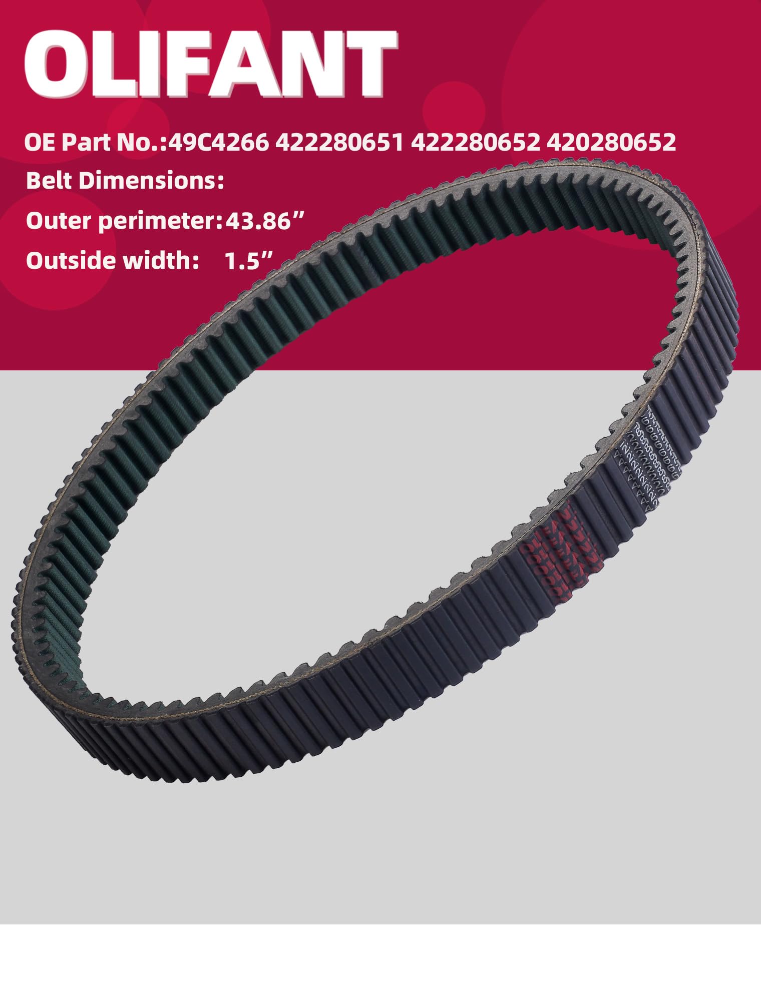 Amazon.com: 422280652 Drive Belt for Can-Am Maverick X3 Max Turbo
